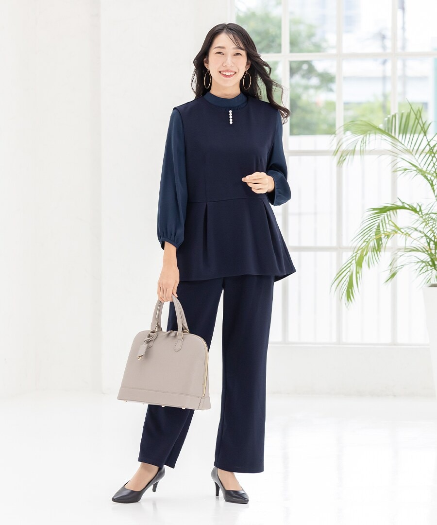 洗える / UVカット / ストレッチ】 パンツスーツ / ワイドパンツ S～4L