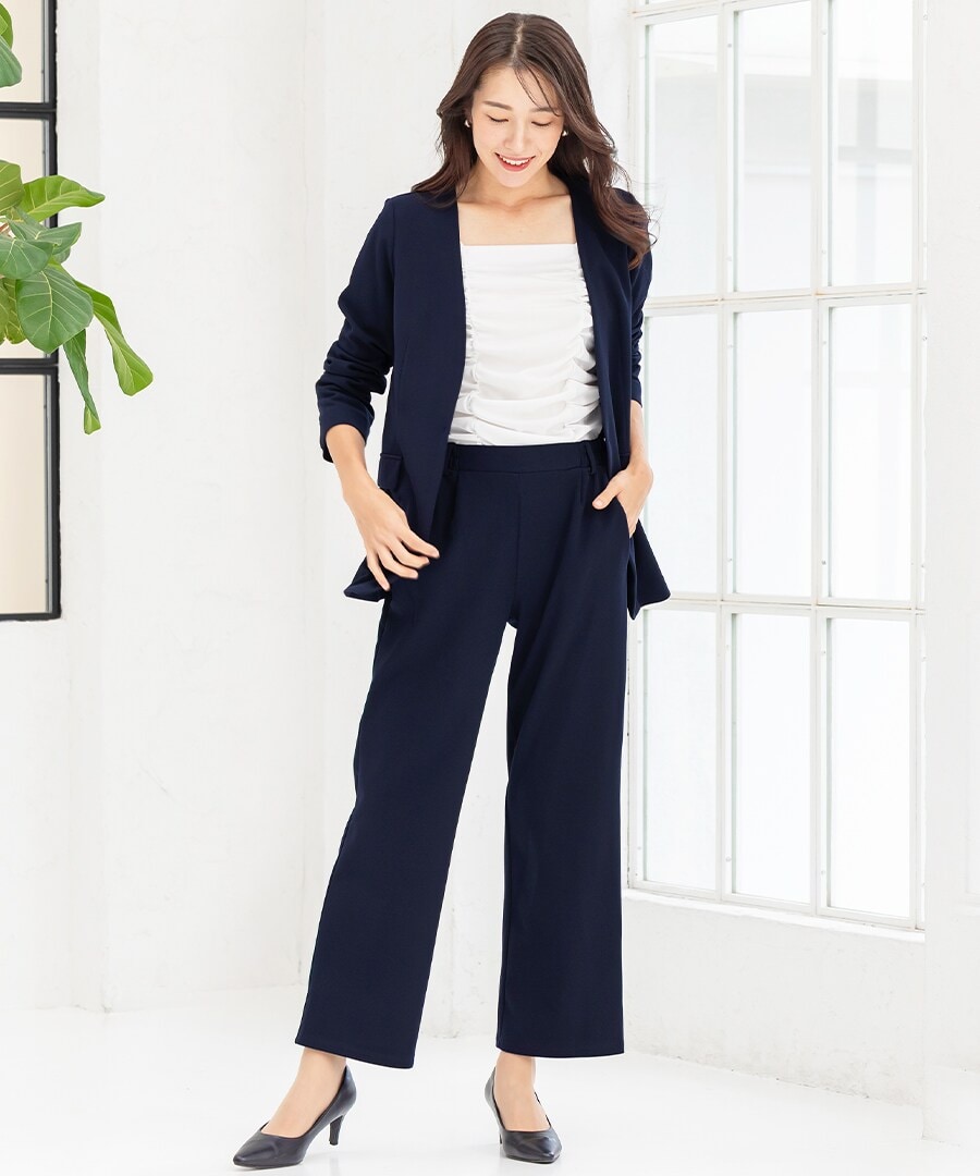 洗える / UVカット / ストレッチ】 パンツスーツ / ワイドパンツ S～4L