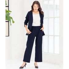 【洗える / UVカット / ストレッチ シワになりにくい】 セットアップ ワイドパンツ　S～4L