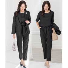 【洗える / 3点セット】 セレモニースーツ  セットアップ  ブラウス S～4L