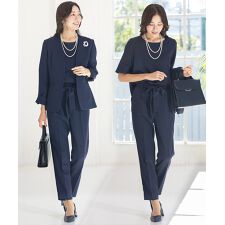 【洗える / 3点セット】 セレモニースーツ セットアップ ブラウス S～4L