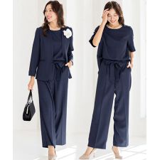 【洗える / 3点セット】 セレモニースーツ セットアップ ブラウス S～4L