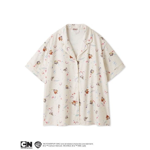 SNIDEL  The Powerpuff Girlsプリント開襟シャツ The Powerpuff Girls】プリント開襟シャツ | スナイデルホーム