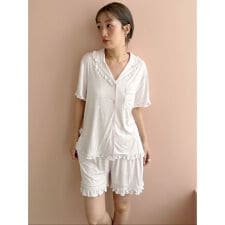 【接触冷感】カットレーヨン開襟シャツ