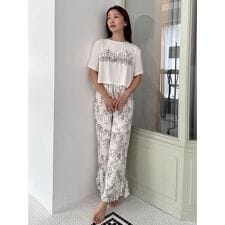 【接触冷感】カットレーヨンロングパンツ