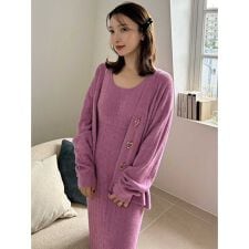 スナイデルホーム(SNIDEL HOME)の【WarmMisty】【吸湿発熱】 ハートボタンカーディガン