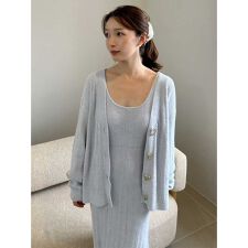 スナイデルホーム(SNIDEL HOME)の【WarmMisty】【吸湿発熱】 ハートボタンカーディガン