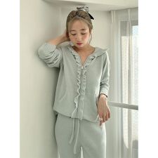 ニットフリルパーカー