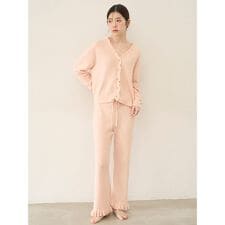 ニットフリルロングパンツ