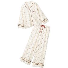 【WEB限定】【セット商品】ハートドット柄開襟シャツ＆ハートドット柄ロングパンツSET