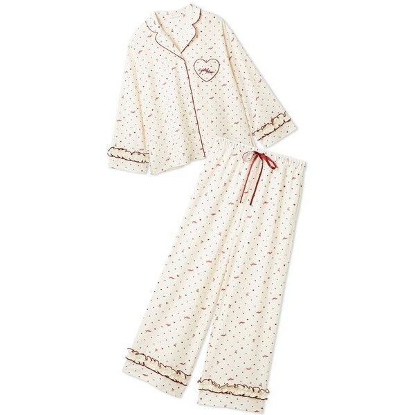 パウダーメランジベアジャガードプルオーバー&ロングパンツSET