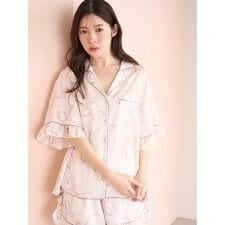 【Luxshine】【接触冷感】フリルリボン開襟シャツ