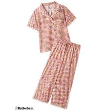 【WEB限定】【セット商品】【BUTTERBEAR】開襟シャツ＆カットロングパンツSET