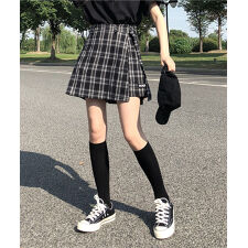 chic韓国風チェック柄ミニスカート