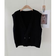 Vネックニットジャカードベスト