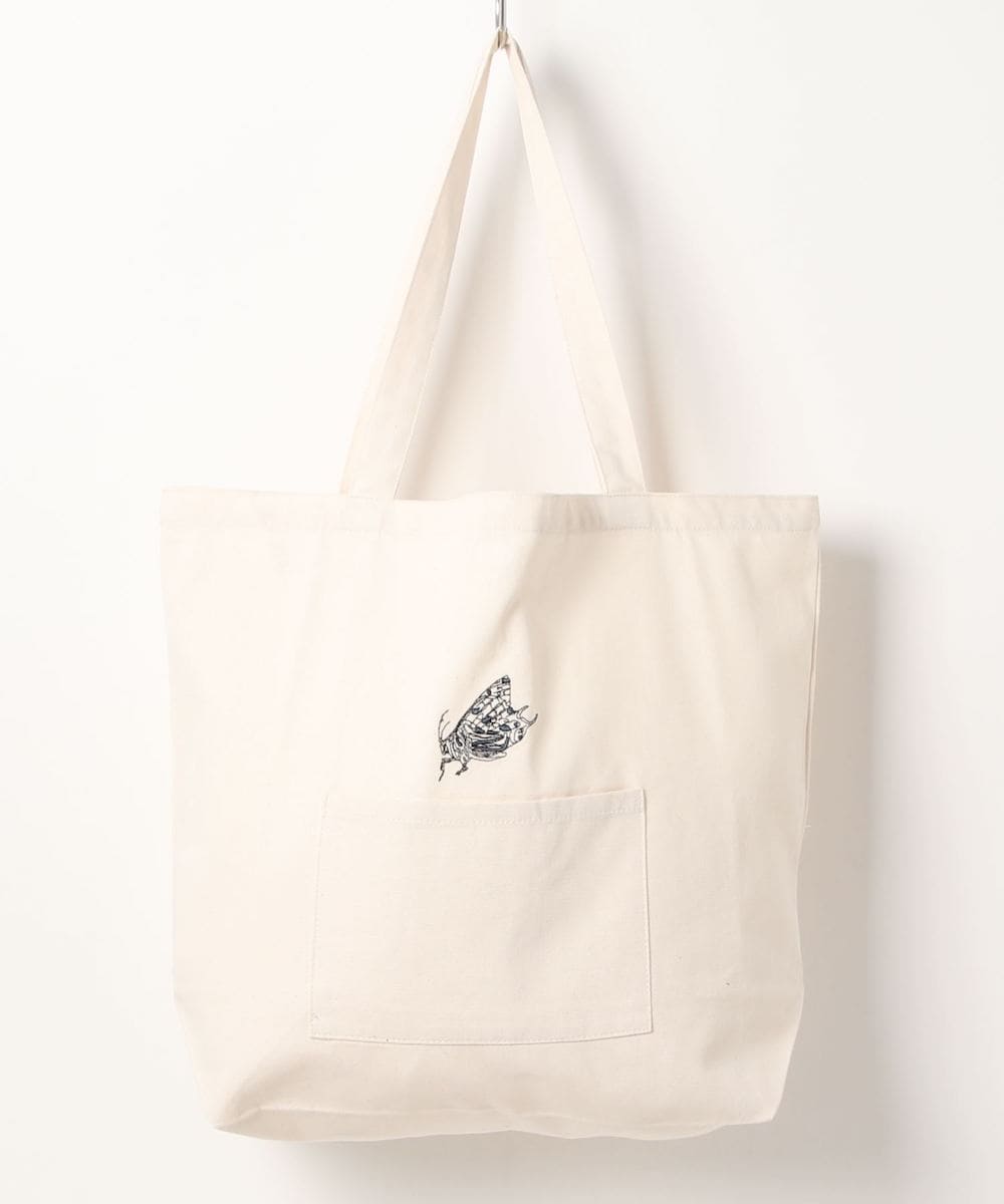 ツイントートバック　楕円底タイプ　蝶々刺繍 ツイントートバック 楕円底タイプ 刺繍蝶々