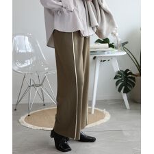 ラインデザインカジュアルニットパンツ