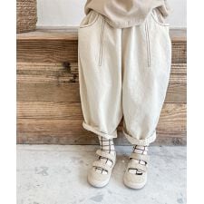 aimoha-KIDS- 韓国子供服飾りステッチテーパードパンツ