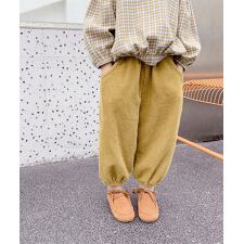 aimoha-KIDS- 韓国子供服コーデュロイ素材裾絞りパンツ