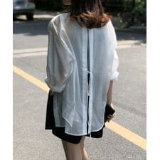 アイモハ(aimoha)の背中あきひもリボン付きブラウス 韓国ファッション