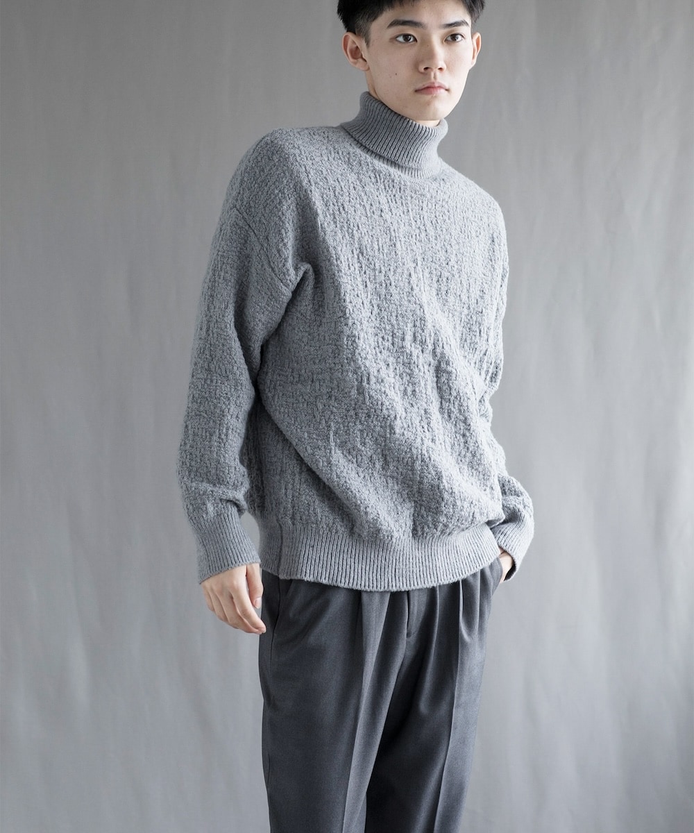 [�}���C]�yaimoha neo�z Soft Textured Turtleneck �^�[�g���l�b�N �j�b�g/�A�C���n�iaimoha�j �_�[�N�O���[