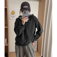 裏起毛ヘンリーネックプルオーバーパーカー