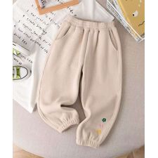 【aimoha-KIDS-】フラワー刺繍スウェットパンツ