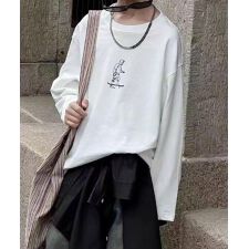 【aimoha KIDS】シンプルミニプリントロングスリーブTシャツ