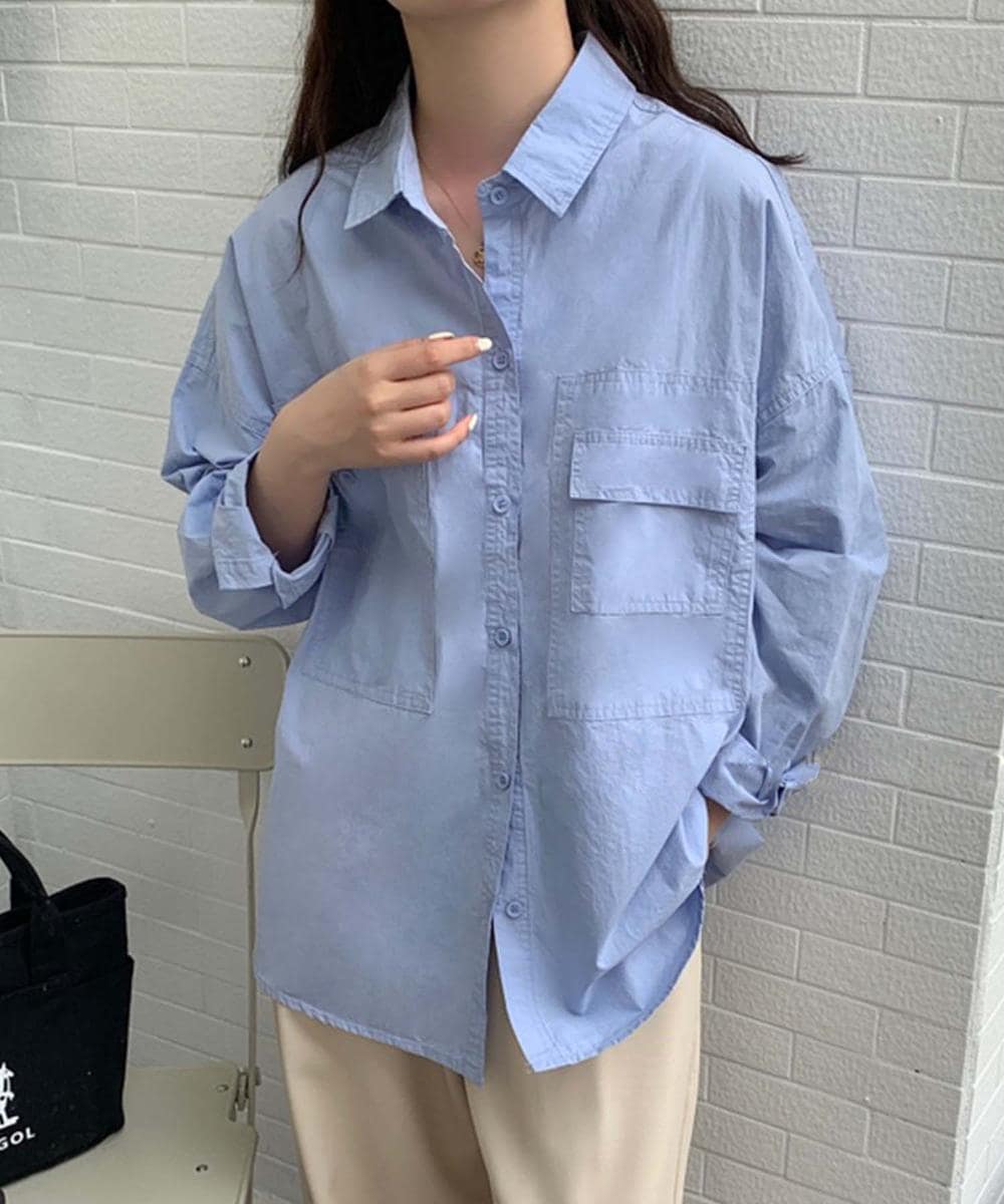 ポケットデザインオーバーシャツ