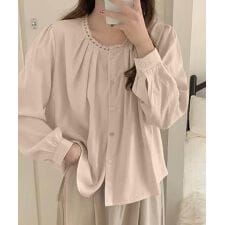 【aimoha】ノーカラーブラウス