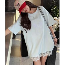 【aimoha】立体リボンモチーフプリントTシャツ