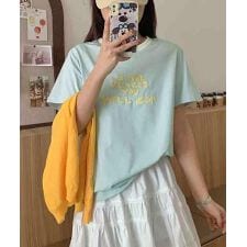 カラーロゴプリント半袖Tシャツ