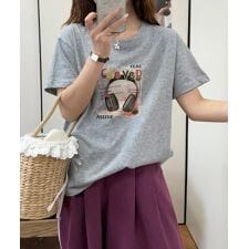 ヘッドホンフォトプリントTシャツ