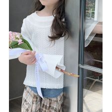 【aimoha-KIDS-】キッズ　メッシュタンクトップ＋リブTシャツ　セット