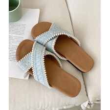 クロス編みデザインサンダル