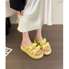 カラフルリボン厚底サンダル