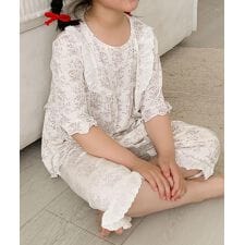 【aimoha-KIDS-】ボタニカルプリントルームウェアセット