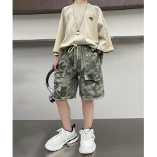【aimoha-KIDS-】迷彩柄ショートパンツ