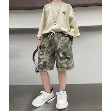 【aimoha-KIDS-】迷彩柄ショートパンツ