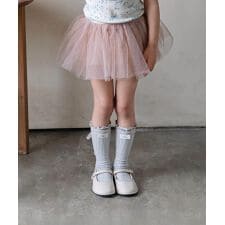 【aimoha-KIDS-】リボンストラップ付きミドルソックス