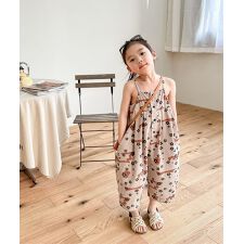 【aimoha-KIDS-】韓国子供服 プリント7分丈サロペット