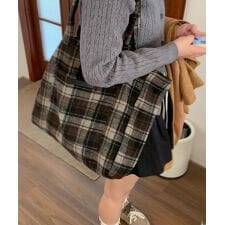 チェック柄トートバッグ