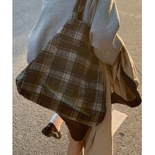 チェック柄トートバッグ