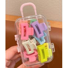 【aimoha-KIDS-】ミニスーツケース入りカラフルヘアクリップセット