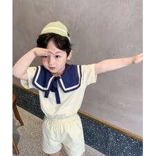 【aimoha-KIDS-】夏 激かわいい 兄弟姉妹おそろい セーラーカラーセットアップ