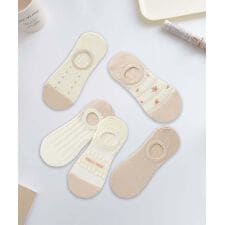 【MOSOX】ガーリーデザインコットン混アンクルソックス