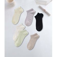 【MOSOX】ペールカラーレーヨン混アンクルソックス6足セット