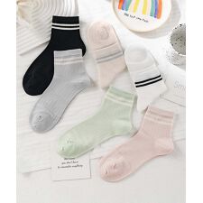【MOSOX】ラインデザインレーヨン混ソックス6足セット