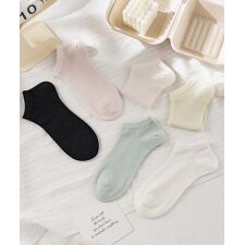 【MOSOX】シルク混パステルカラーアンクルソックス6足セット
