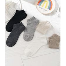 【MOSOX】シルク混メランジアンクルソックス6足セット